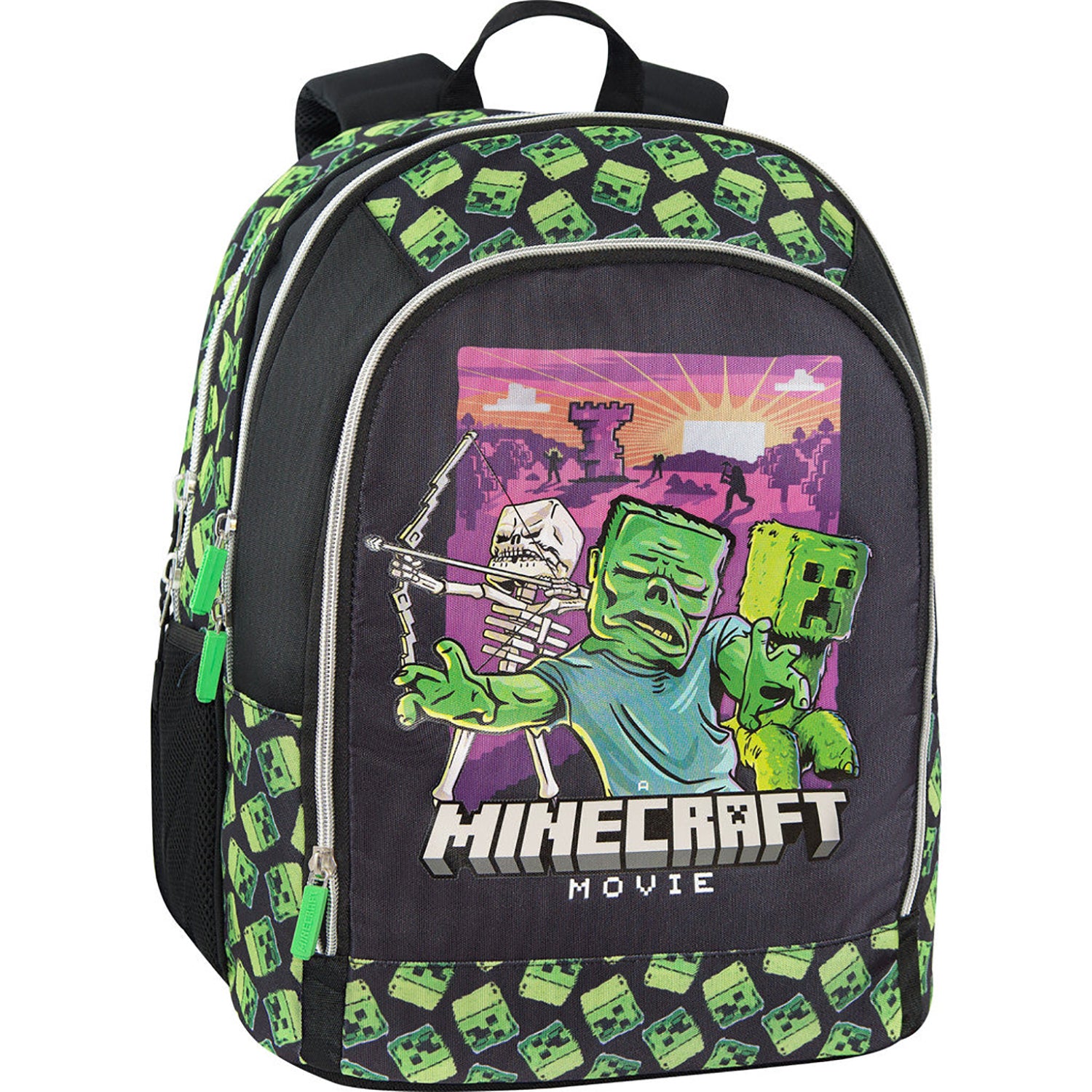FC PANINI - Zaino Organizzato Minecraft Movie Nero/Verde